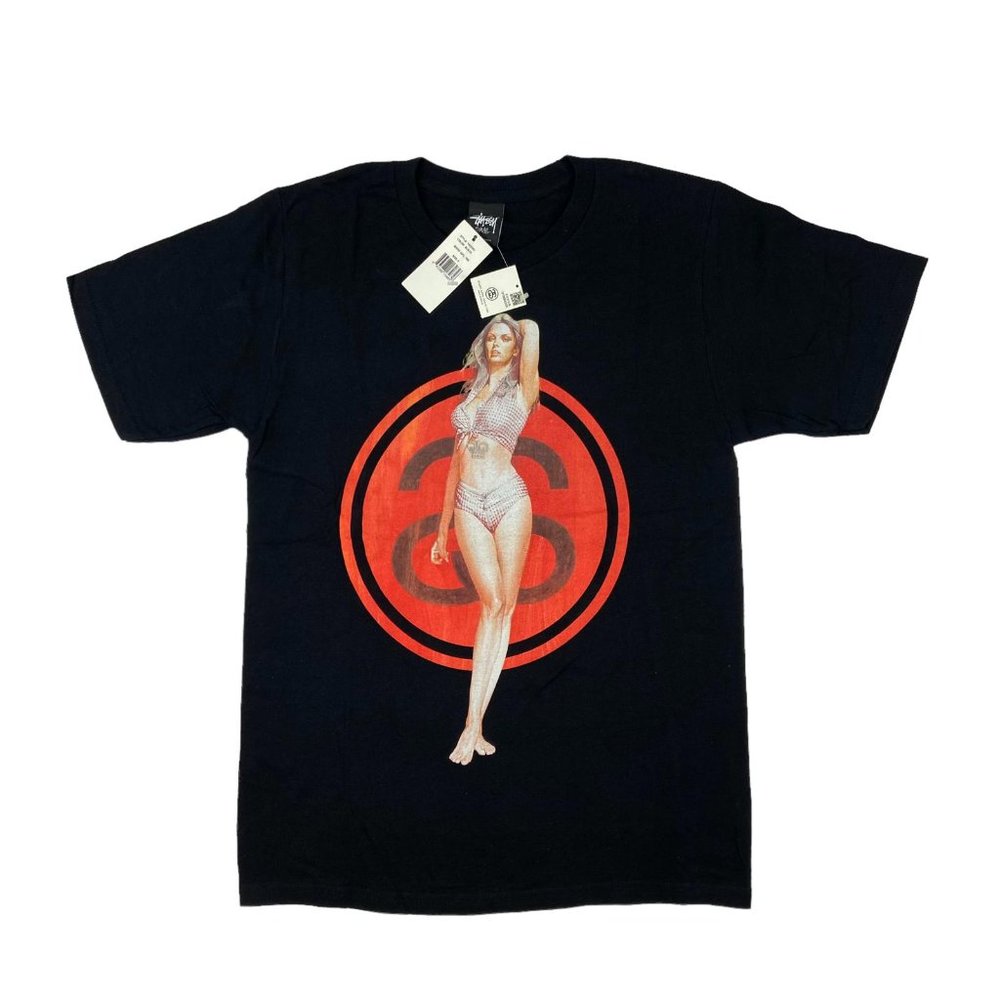 NEW Stussy X Sorayama Bikini Pinup Girl Tee